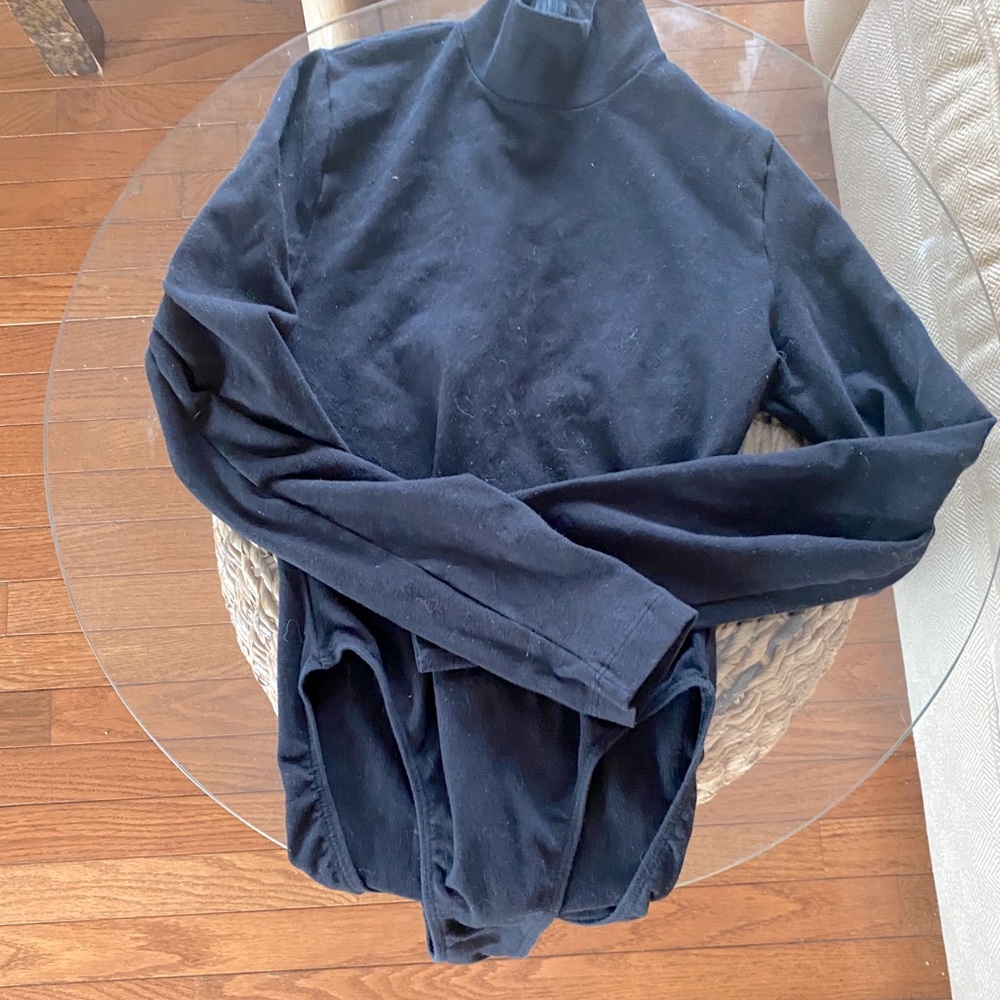 Black leotard. Zip up back